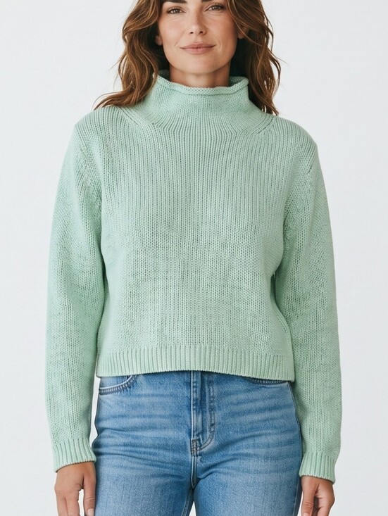 J. Crew Sweaters - J. Crew Always Rollneck Cropped Sweater in Mint XS